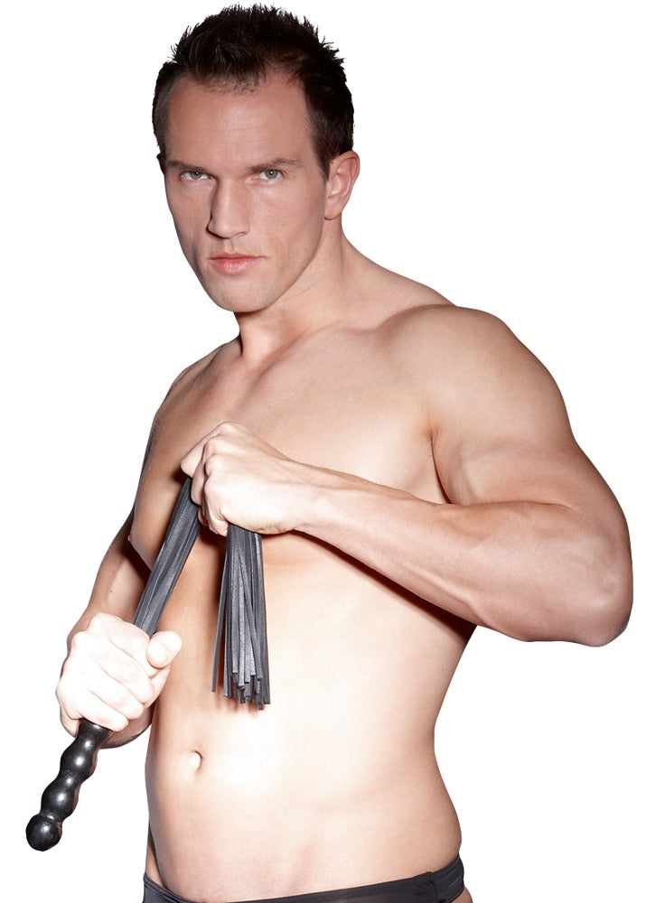 Leren flogger met houten handvat