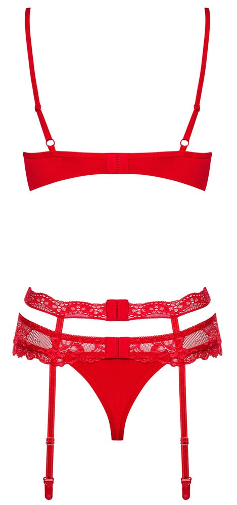 Beha Set Heartina - Beha-set, polyamide, spandex - IntimateRed