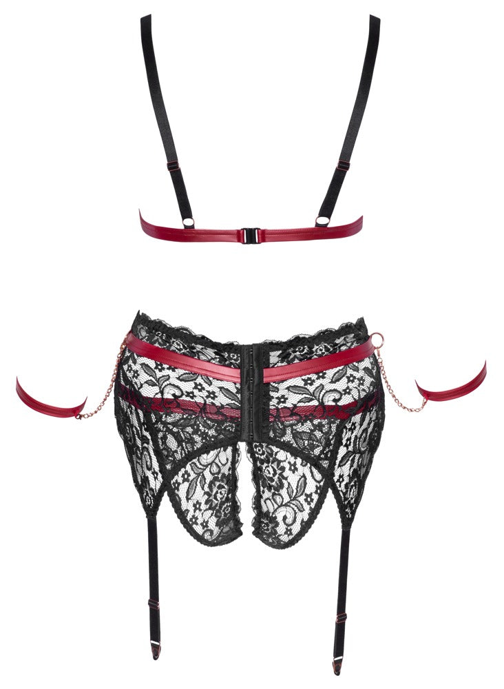 Jarretelset - Beha-set, polyamide, spandex - IntimateRed