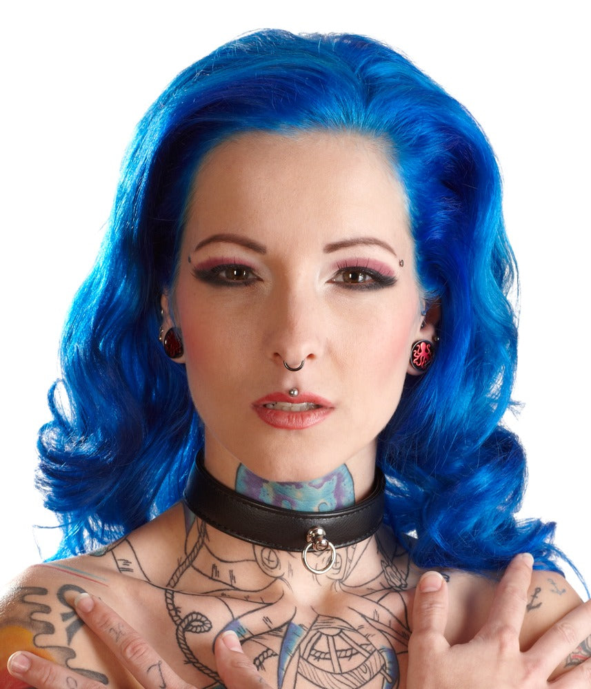 Bondage Halsband - Nekmanchetten, polyurethaan, metaal, - IntimateRed