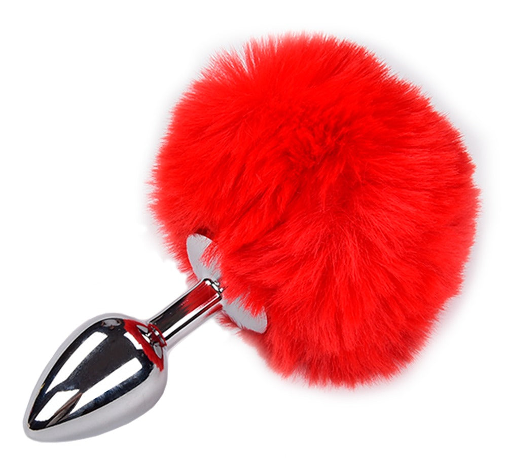 Metalen anaal pluizige plug S